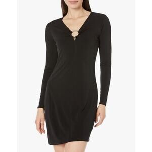 Michael Kors Black Long Sleeved Mini Sheath Dress